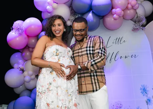 Xavier and Corinne at the shower