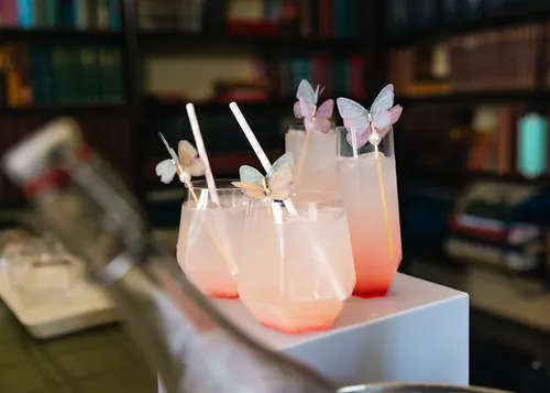 Butterfly mocktails at the Mom-osa bar